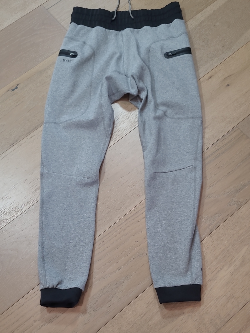 BYLT Basics Premium Joggers Men's sz M Grey/Black Sweatpants Body Building Gym
